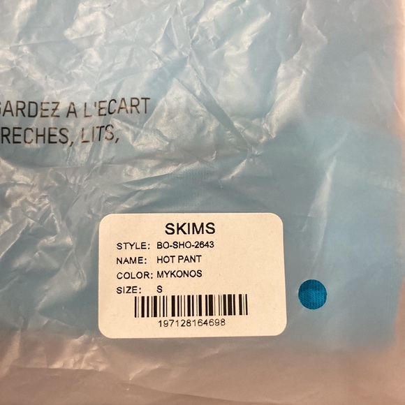 SKIMS NWT COTTON LOGO HOT PANT BOYSHORT UNDERWEAR SZ SMALL COLOR MYKONOS - Picture 8 of 8